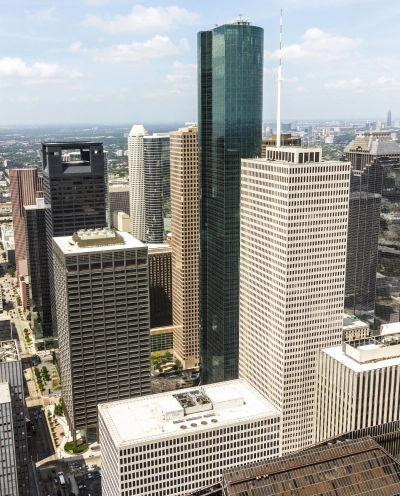 Downtown skyline with modern high-rise buildings